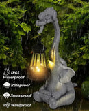Solar Garden Statues Outdoor Decor- Yard Decorations for Patio, Balcony, Backyard, Lawn Ornaments - Elephants Figurines with LED Light- Unique Birthday House Warming Gifts for Women, Mom, Grandma by CozyNest Decor
