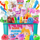 Ice Cream DIY Slime Kit for Girls, Glimmer Crunchy, Confetti Slime Making Kit for Girls, Butter, Foam, Cloud Slime with Add-ins, Foam Balls, Charms, Party Favors Gift Toys for Kids 6-12 by TinyTreasures Baby Boutique