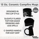 DISCOUNT PROMOS Custom Ceramic Campfire Coffee Mugs 13 oz. Set of 100, Personalized Bulk Pack - Perfect for Tea, Espresso, Cappuccino, Hot Cocoa - Black by TinyTreasures Baby Boutique