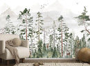 Green Forest Woodland Wallpaper Wall Mural for Nursery Room Girls Room Boys Room(Not Self-Adhesive) by TinyTreasures Baby Boutique