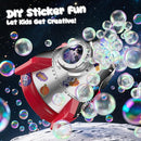 Rocket Bubble Machine for Kids with Lights, 360° Rotating Bubble Blower Toy with 10 Refill Solutions, Bubble Maker for Toddlers, Fun Outdoor Party Gift for Boys & Girls RED by TinyTreasures Baby Boutique