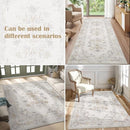 jinchan Vintage Floral Runner Rug 2x5 - Machine Washable Distressed Design Non-Slip Low-Pile Soft Thin Carpet for Hallway Kitchen Farmhouse Bedroom Entryway Laundry Room (2x5ft,Light Grey) by TinyTreasures Baby Boutique