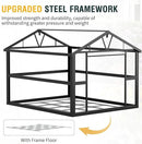 10x12 Ft Outdoor Storage Shed, Extra Large Metal Shed with Frame Floor, Lockable Doors, 2 Windows, Outside Steel Tiny House Ideal for Garden, Backyard, Patio Utility, Tool Storage by GreenHaven Gardens
