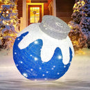 BRIGHTDECK Outdoor Christmas Ornaments, Lighted Pop-Up Outdoor Holiday Ball Decoration with 80 LED Lights, 8 Light Modes, Lighted Collapsible Holiday Decorations for Yard, Home (Blue) by CozyNest Decor