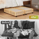 Bamboo Under Bed Storage with Wheels (2-Pack) – Rolling Underbed Shoe Organizer Box for Shoes, Blankets, Toys, Clothes Container Space-Saving Organizer Bins for Bedroom, Closet, Dorm, Nursery by CozyNest Decor