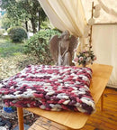 DDL&HEXI Chunky Chenille Blanket 100% Hand Knit with Jumbo Chenille Yarn (50"x60") Super Soft Large Throw Bed Blanket for Couch, Sofa, Home Decor - Machine Washable (05) by CozyNest Decor