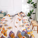 Snycler Boho Throw Blanket for Bed - 100% Cotton Ultra Soft Rustic Quilt - Watercolour Floral Printed Farmhouse Decor Bed Fall Blankets,80"×90" All Season Rustic Throw for Sofa Couch Chair by CozyNest Decor