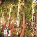 2 Pack 220 LED Firefly Bunch Lights Battery Operated, 8 Flashing Modes Waterproof Copper Wire Waterfall Lights, Remote Controlled Timer and Hooks, Fairy Lights for Indoor Outdoor Decor (Warm White) by GreenHaven Gardens