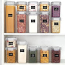 Vtopmart Airtight Food Storage Containers with Lids, 24 pcs Plastic Kitchen and Pantry Organization Canisters for Cereal, Dry Food, Flour and Sugar, BPA Free, Includes 24 Labels，Gray by CozyNest Decor