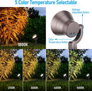 ALS03 8-Pack 5CCT 1800K/2700K/3000K/4000K/5000K Integrated LED Landscape Aluminum  Spotlights Package, Adjustable Wattage 3.7W/7.3W/12W Low Voltage 12V Directional Outdoor Landscape Lighting