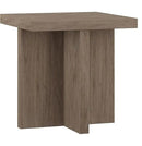 Henn&Hart 22" Wide Square Side Table in Weathered Gray, for Home, Living Room, Bedroom, Entertainment Room, Office by CozyNest Decor