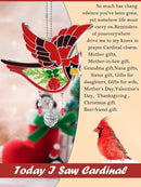 KY&BOSAM Cardinal Suncatcher I Love You Mom Glass Hangings for Windows Wind Chime Ornament with Hand Painted Real Flower and Metal Heart Charm Birthday Gifts for Women Mom Mother's Day by GreenHaven Gardens