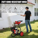Gas Pressure Washer, 3950 PSI and 2.6 GPM, 7HP Engine with Copper Pump, 25FT Hose and Foam Cannon, 4 Nozzles, for Cars, Driveways, Fences by GreenHaven Gardens