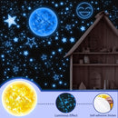 965 PCS Glow in The Dark Stars and Sun for Ceiling, Luminous Stars and Planet Wall Decals, Kids Room Decor, Glowing Galaxy Wall Stickers for Nursery Decorations (Blue) by TinyTreasures Baby Boutique