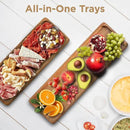 MAJURI 3 Tier Wooden Serving Tray, Set of 2 Tongs Free, Tiered Serving Trays & Platters for Party, Wedding, Picnic, Your Perfect Elevated Charcuterie Stand and for 3 Tiered Dessert Stand Lovers by CozyNest Decor