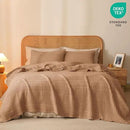 PHF 100% Cotton Waffle Weave Blanket Queen Size, Soft Lightweight Breathable Cozy Summer Blankets for Bed, Luxury Aesthetic Woven Bedding for Home Decor, 90"x90", Camel by CozyNest Decor
