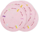 Whaline 4Pcs Round Bunny Easter Placemats Pink Rabbit Embroidered Place Mats Spring Cute Rabbit Dinner Table Mat Easter Dining Kitchen Table Mats for Home Wedding Baby Shower Birthday Party Decor by CozyNest Decor