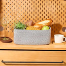 Small Storage Baskets for Organizing | Closet Organizer Bins | Shelf Toy Basket | Woven Rope Baskets | Cube Decorative Box | Shallow Basket | 13x8.5x5.1” | 4 Packs Mixed Grey by CozyNest Decor