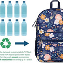 Wildkin ECO rPET Kids Backpack – Recycled, Padded, Adjustable for School & Travel – Wildflower Bloom by TinyTreasures Baby Boutique