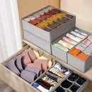 12 Pack Sock Underwear Drawer Organizer Dividers, 116 Cells Fabric Foldable Dresser Closet Organizers and Storage Bins for Baby Clothing, Women Men Underwear Socks, Bra, Ties, Scarf by CozyNest Decor