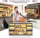 78.7Inch Wall Mounted Wine Rack, 3 Tiers Large Bar Shelves with 21 Glass Holder, Metal Wine Bottle Display Shelf, Modern Iron Liquor Shelf, for Kitchen Dining, Home Bar, Cellar (78.7" W) by CozyNest Decor