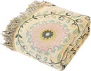 Snycler Boho Throw Blanket 60"x80" - 100% Cotton Ultra Soft Rustic Quilt, Green Floral Printed Farmhouse Decor for Bed, Sofa, Couch, Chair - All Season Cozy Blanket by CozyNest Decor