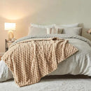 NEWCOSPLAY Super Soft Twin Blanket Brown Premium Silky Flannel Fleece 3D Clouds Stylish Jacquard Lightweight Bed Blanket All Season Use 350GSM (Brown, Twin(60"x80")) by CozyNest Decor