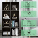 8-Cube Storage Shelf Bookcase - Wooden 4-Tier Floor Standing Open Bookshelf, Modern TV Stand up to 55 Inchs for Home and Office, Black by CozyNest Decor