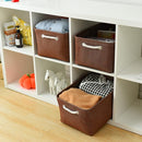 TheWarmHome Decorative Basket Rectangular Fabric Storage Bin Organizer Basket with Handles for Clothes Storage (Brown,Large-3Pack,15.7L*11.8W*8.3H) by TinyTreasures Baby Boutique