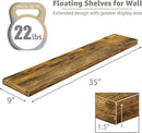 Sorbus Floating Shelves for Wall - 35 Inch Long Bathroom Shelves, Wall Decor for Bedroom, Kitchen, Living Room & Book Storage - Mounted Floating Shelf with Invisible Brackets (Rustic Brown, 3 Pack) by CozyNest Decor