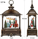 Christmas Snow Globe Lantern Christmas Decorations Gifts Snowman Santa Claus Church Village Scene Musical Glitter Snowfall USB/Battery Timer 12 inch by CozyNest Decor
