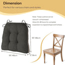 Non Slip Chair Cushions for Dining Chairs Set of 4 Kitchen Chair Cushions 18"x18"x3" Turfted Chair Pads Comfortable and Soft Seat Cushion with Ties, Dark Grey by CozyNest Decor