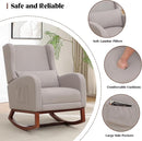 Rocking Chair Nursery, Nursery Rocking Chairs with Foot Rest, Comfy Glider Rocker Nursing Chair with High Back for Nursing, Living Room, Bedroom, Light Grey by TinyTreasures Baby Boutique