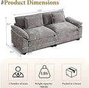 URRED Modular Sectional Sofa Comfy Cloud Couch, Modern Chenille Sofa Sleeper Deep Seat Couches with Ottoman/Pillows for Living Room (Gray, 82.6'') by CozyNest Decor