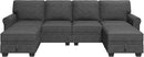 HONBAY Sectional Sofa with Storage Seat U Shaped Couch with Reversible Chaise Convertible Sectional Couches for Living Room,Dark Grey by CozyNest Decor