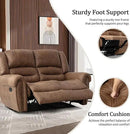 CANMOV Faux Leather Manual Recliner Sofa Set, Manual Recliner Chair, Reclining Loveseat and 3-Seat Sofa for Living Room,Bedroom Furniture, Office,Nut Brown by CozyNest Decor