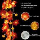 2 Pack & Timer - Fall Garland with Pumpkin Lights Halloween Fall Decor for Home 60LED 20Ft Enlarged Maples Leaves Halloween Garland Lights Indoor Battery Operated Thanksgiving Decor Wedding Christmas by CozyNest Decor