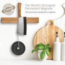 Premium 10 inch Magnetic Knife Holder for Wall with 2x Storage & Charming Wood - Knife Magnetic Strip, Under Cabinet Magnet Knives Storage - Magnet Strip Rack Kitchen Utensil Holder Organizer Tool by CozyNest Decor