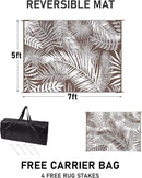 HiiARug Outdoor Rug 5x7Ft Outdoor Plastic Straw Rug Waterproof Outdoor Rugs for Patios Clearance Reversible Patio Mat Outdoor Carpet for Patio Camping Porch Deck RV Camper Backyard by GreenHaven Gardens