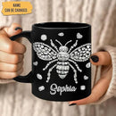 Hyturtle Personalized Jewelry Bee 2D Mug - Bee Keeper Gifts For Women Lovers Teacher - Honey Gifts For Beekeeper Farmer On Birthday - Queen Honeycomb Decor - Custom Coffee Cup Ceramic Mug 11 Oz 15 Oz by CozyNest Decor