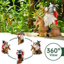 Garden Gnome Statues Resin Gnome Sitting On Deer Statues Solar Lights Outdoor Telescope Gnome Gifts for Yard, Patio Decor Gift (Deer Gnome) by CozyNest Decor