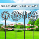 360° Wind Spinners Outdoor, Wind Sculptures Windmill with Metal Stake, Kinetic Large Metal Yard Art Decor Spinners Pinwheels for Garden Outside Patio Lawn, 63.2 * 13.2" by GreenHaven Gardens