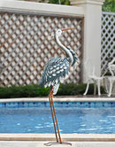 TERESA'S COLLECTIONS Garden Decor Blue Heron Sculptures & Statues Decor, 33.8 Inch Coastal Metal Cranes Decoy for Outdoor Outside Yard Art Patio Pond Pool Lawn Decorations,Housewarming Gift by GreenHaven Gardens