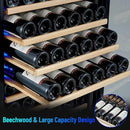 Freestanding 180 Bottle Wine Fridge - 24" Built-in Cooler with Upgraded Compressor Cooling and Intelligent Temperature Memory, Large Capacity Refrigerator by CozyNest Decor