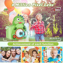 Kids Camera,HD Digital Video Camera,Childrens Toys for 3 4 5 6 7 8 9 Year Old Boys/Girls,Selfie Camera for Kids,Christmas Birthday Gifts with 32GB SD Card (Dinosaur Green) by TinyTreasures Baby Boutique