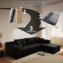 ovios 104" Cloud Sectional Couch with L-Shape Chaise,Modern Modular Sofa with Deep Seat, Upholstered Couches for Living Room Bedroom,No Assembly Required, Black (Corduroy Fabric) by CozyNest Decor