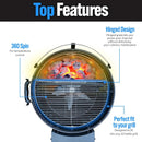 SnS Grills EasySpin Charcoal Grill Cooking Grate, 304 Stainless Steel, Large Hinged Opening, Perfect for 2-Zone Cooking, Replacement Grate Compatible with Weber & Other Grills - Fits 22” Kettles