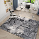 4x6 Rug Washable Boho Soft Area Rug Abstract Pattern Non-Slip Faux Wool Vintage Rug for Living Room, Bedroom Rug, Farmhouse, Dining Room, Kids Playroom, Grey and Black by TinyTreasures Baby Boutique