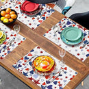 Red Blue Heart Stars 4th of July Placemats Set of 4 Patriotic America Independence Memorial Day Linen Table Mats 12x18 Inch Washable Place Mats for Party Kitchen Dining Outdoor Indoor Decor by CozyNest Decor