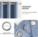 MIULEE Linen Texture Curtains for Bedroom Solid 100% Blackout Thermal Insulated Stone Blue Curtains Grommet Room Darkening Drapes Luxury Decor for Living Room Nursery 52x54 Inch (2 Panels) by TinyTreasures Baby Boutique